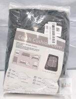 Gray Stretch Couch Cushion Cover, 85% Polyester 15% Spandex, Standard and XL Sizes