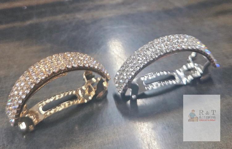 NEW Boobeen 2-Pack Rhinestone French Barrette Hair Clips,
