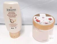 Jergens Enriching Shea Butter Moisturizer 90mL & Rose Body Butter 200mL, Enriched with Shea
