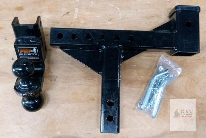 FlexHitch Adjustable 6" Riser Trailer Hitch Extender Fits 2" Receiver, 18,000 lbs GTW, Dual Ball