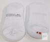 2 pair Danish Endurance White Cotton No-Show Socks, Moisture-Wicking, Anti-Slip Heel Grip