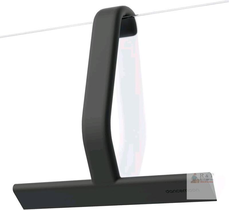 dancemoon JustHang Shower Squeegee with Built-In Hook, Black, 10" Blade