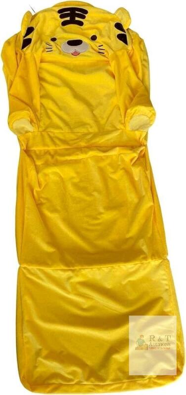 Tiger Hooded Children's Sleeping Bag, Plush Polyester, 54"x20", Bright Yellow, Ages 3-8