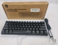 Cackbird CA356 60% Wired Mechanical Keyboard with Blue Switches and RGB Backlighting