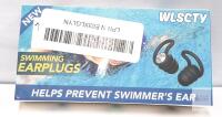 WLSCTY Swimming Earplugs 3 Pairs Black Silicone, Reusable, Helps Prevent Swimmer's Ear