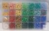24-Compartment Multi-Color Round Bead Jewelry Making Kit, 8mm Glass Beads, Gold Findings, Organizer - 2
