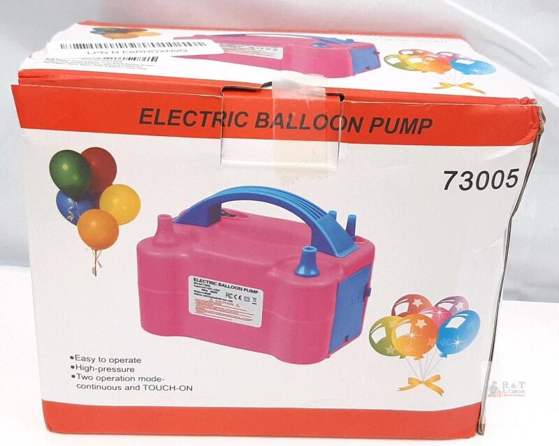 Dong Guan Qipump 73005 Electric Balloon Pump, Dual Nozzle, 600W, Pink/Blue, UKCA CE FCC Certified