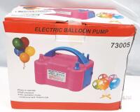 Dong Guan Qipump 73005 Electric Balloon Pump, Dual Nozzle, 600W, Pink/Blue, UKCA CE FCC Certified