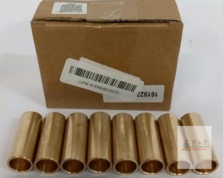 8 Brass Sleeve Bushings, Est. 0.75" ID x 1" OD x 2" Length, Boxed, Lot LPN N E654DJG75