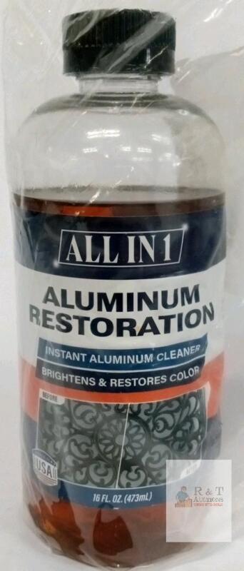 All In 1 Aluminum Restoration 16 fl oz &ndash; Instant Aluminum Cleaner, Brightens & Restores, USA Made slight leak in bottle - 80% full