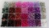 Assorted 8mm Round Glass & Acrylic Bead Kit, 500 Beads, 28 Compartments, Organizer Box, Metal Findings