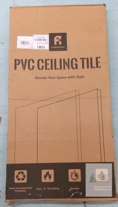 Fasarxiu 48"x24" PVC Ceiling Tiles, Class A Fire Rated, Waterproof, White, Drop-In, Sealed Box 10 PACK