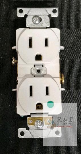 Leviton 8200-OHW Hospital Grade Duplex Receptacle, 15A 125V, White, Self-Grounding