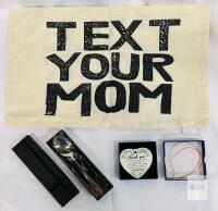 Engraved Stainless Steel Spoon & Ceramic Heart Plaque Gift Set with Fabric Sign