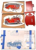 Wooden Kinder Play Fire Engine Rocking Toy, Easy To Assemble, 29.5" &times; 14.5"