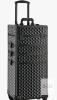 NEW Black Geometric Rolling Makeup Train Case, 30.7" Tall, 4 Stackable Sections, MISSING WHEELS