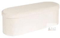 NEW B FSOBEIIALEO White Upholstered Storage Ottoman Bench, 43.3"x15"x15", 660 lbs Capacity