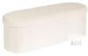 NEW B FSOBEIIALEO White Upholstered Storage Ottoman Bench, 43.3"x15"x15", 660 lbs Capacity