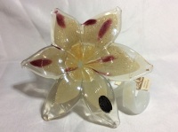Vintage Murano Glass Flower Made in Italy 9 inches wide
