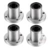 HiPicco LM10LUU Linear Ball Bearing with Flange, 4 Pack