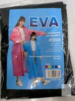 EVA Unisex Fashion Raincoat, Black, One Size, Button Closure, Hooded, Reusable,