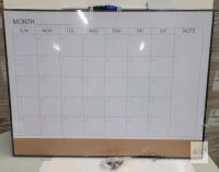 Arcobis 24" x 18" Magnetic Dry Erase Monthly Calendar Whiteboard with Black Aluminum Frame