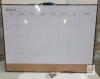 Arcobis 24" x 18" Magnetic Dry Erase Monthly Calendar Whiteboard with Black Aluminum Frame