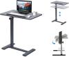 Height Adjustable Overbed Laptop Table, 23.6"x15.7", Tilting Top, Steel Frame, Gray/Black