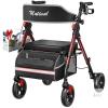 NEW Matinal Rollator WB-2411, Aluminum, 8" Wheels, Padded Seat, 300 lb Capacity, Red/Black