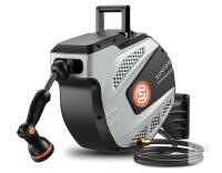 NEW SUNPOW ZYW03-S15 Retractable Garden Hose Reel, 50ft 1/2" PVC Hose, 10-Function Nozzle, Wall Mount