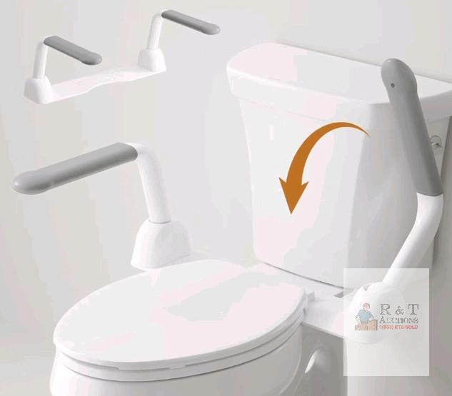 NEW Toilet Safety Rail, 22" Wide, Foldable Arms, Padded Grips, Universal Fit, 300 lb Capacity