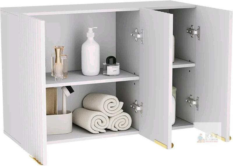 NEW ChooChoo MC2503-WH Wall Cabinet, 21.65" W x 10.24" D x 22.83" H, White, Engineered Wood