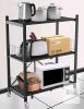 NEW Foldable 3-Tier Metal Kitchen Utility Storage Rack with Wheels, 28" x 13.4" x 35.6" - 3