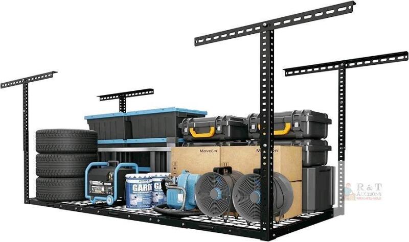 NEW FLEXIMOUNTS GR36 3' x 6' Adjustable Ceiling Storage Rack, 450 lbs Capacity, White