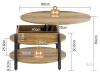 NEW FABATO CT007-RB Round Lift-Top Coffee Table with Storage, Rustic Brown, 26.77" Diameter - 2