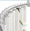 NEW Curved Stainless Steel Shower Rod, 44-72 in, Wall Mount, Silver, Includes Rings, X002VPSLT5