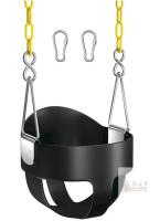 NEW Full Bucket Toddler Swing Seat Black, 76.7" Chain, 150 lb Limit, Carabiners Included
