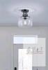 NEW WUZUPS Rustic Farmhouse Semi-Flush Mount Ceiling Light, Black, Glass Shade, E26 - 3