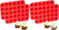 4 New 24-Mini Cups Silicone Muffin Pans, Reusable Cupcake Baking Pan Moulds, Nonstick BPA Free Silicone, 8.9" &times; 13" Each