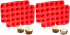 4 New 24-Mini Cups Silicone Muffin Pans, Reusable Cupcake Baking Pan Moulds, Nonstick BPA Free Silicone, 8.9" &times; 13" Each