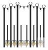 new 10 ft Black Metal String Light Poles, Set of 8, with 3-Prong Fork Base for Outdoor Use