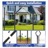 new 10 ft Black Metal String Light Poles, Set of 8, with 3-Prong Fork Base for Outdoor Use - 2
