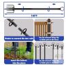 new 10 ft Black Metal String Light Poles, Set of 8, with 3-Prong Fork Base for Outdoor Use - 3