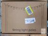 new 10 ft Black Metal String Light Poles, Set of 8, with 3-Prong Fork Base for Outdoor Use - 4