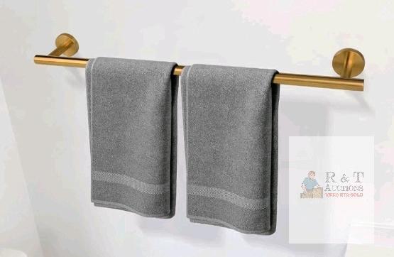 new Brushed Gold 25" Wall-Mounted Towel Bar, 22.95" Usable Length, Modern Stainless/Brass
