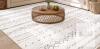5' x 7' Rectangular Area Rug with Geometric Pattern in White/Cream and Grey/Tan - 3