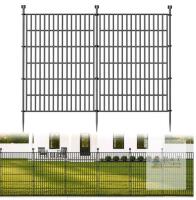 NEW 10-Panel Metal Garden Fence, 40" Above Ground Height, 23.6 ft Total Length, Black