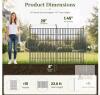 NEW 10-Panel Metal Garden Fence, 40" Above Ground Height, 23.6 ft Total Length, Black - 2