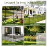 NEW 10-Panel Metal Garden Fence, 40" Above Ground Height, 23.6 ft Total Length, Black - 4