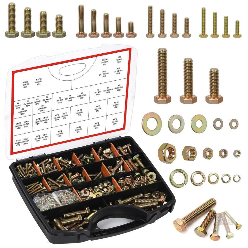 New Cimeton 1,045-Piece Grade 8.8 Metric Flanged Hex Bolt, Nut & Washer Assortment Kit &ndash; Approx. Retail Value $99.99 CAD